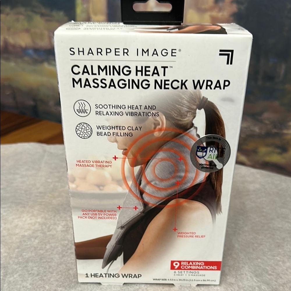 Sharper Image calming heat massaging neck wrap